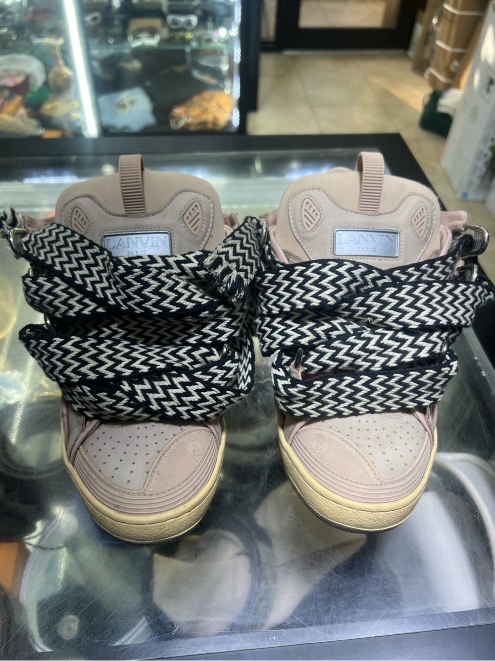 Lanvin Blush Pink Curb Sneakers